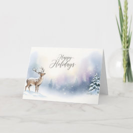 Happy Holidays Winter Woodland Greeting カード