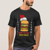 Happy Holidays With Cheese Christmas Cheeseburger Tシャツ (正面)