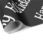 Happy Holidays Wrapping Black ラッピングペーパー (ロールコーナー)