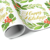 'Happy Holidays' Wrapping Paper ラッピングペーパー (ロールコーナー)