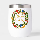 Happy Holidays Wreath Christmas Lights and Holly (正面)