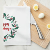 Happy Holiday's Wreath Kitchen Towels キッチンタオル (四つ折り)
