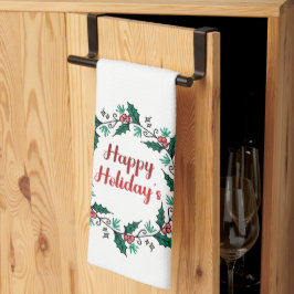 Happy Holiday's Wreath Kitchen Towels キッチンタオル