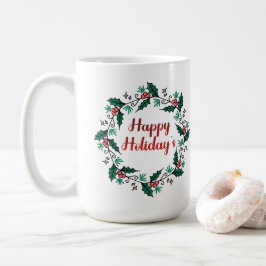 Happy Holiday's Wreath Mug コーヒーマグカップ