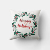 Happy Holiday's Wreath Throw Pillow クッション (裏面)