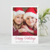 Happy Holidays Year In Review Photo Christmas シーズンカード (スタンド正面)