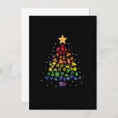 Happy Holigays LGBT Christmas Tree Costume Gay Pri 招待状 (正面/裏面)