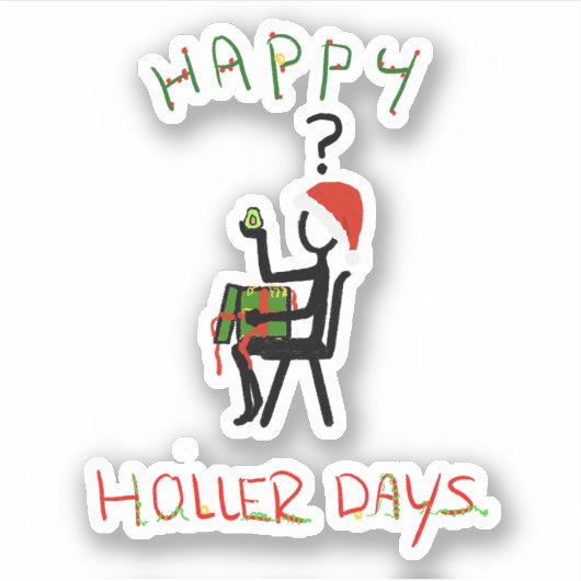Happy Hollerdays 6 – アボカドのクリスマスプレゼント。 シール (正面)