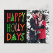 HAPPY HOLLY日ホリデークリスマスカスタム写真 ポストカード (正面)