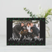 Happy+Holly+Days+ユーモアたっぷりホリデー 写真入りグリーティングカード 2 (スタンド正面)