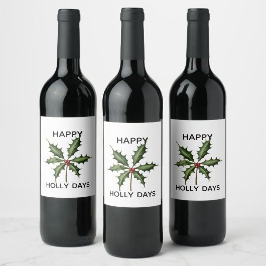 HAPPY HOLLY DAYS ワインラベル (ボトル)