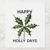 HAPPY HOLLY DAYS ワインラベル (シングルラベル)