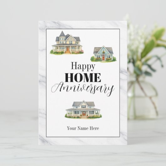 Happy Home Anniversary Card from Realtor - Custom ノートカード (スタンド正面)