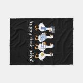 Happy Honk-ukkah Hanukkah Silly Goose Women Men Ki フリースブランケット (正面(横))
