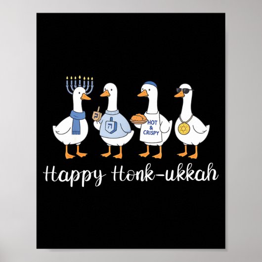 Happy Honk-ukkah Hanukkah Silly Goose Women Men Ki ポスター (正面)