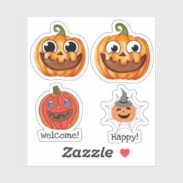 Happy horror pumpkin halloween シール