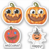Happy horror pumpkin halloween シール (正面)