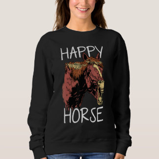 Happy Horse Graphic Horse Lover Equestrian Rider H スウェットシャツ