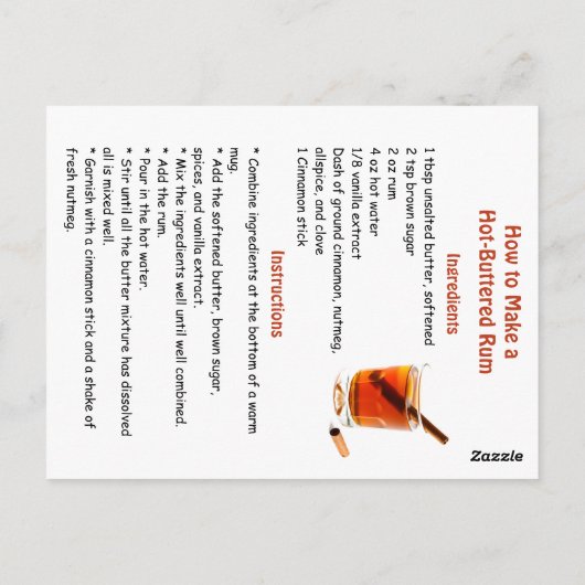 Happy Hot-Buttered Rum Day | January 17th ポストカード (裏面)