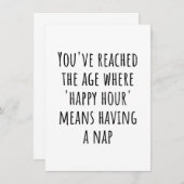 "Happy Hour"は昼寝時間を意味おもしろい- Retirement サンキューカード (正面/裏面)