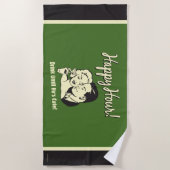 Happy Hour：可愛くなるまで飲む ビーチタオル (正面)