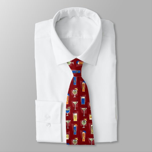 Happy Hour Fifties Cocktail Burgundy Tie ネクタイ (タイ)