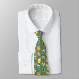 Happy Hour Fifties Cocktail Moss Green Tie ネクタイ