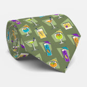 Happy Hour Fifties Cocktail Moss Green Tie ネクタイ (ロール)