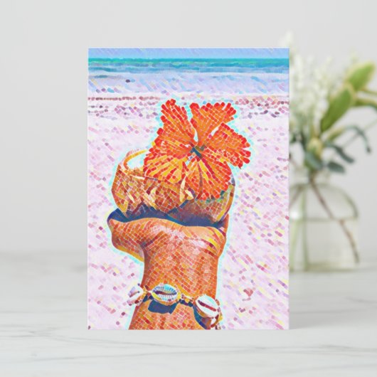 Happy Hour in Paradise Greeting Card 招待状 (スタンド正面)