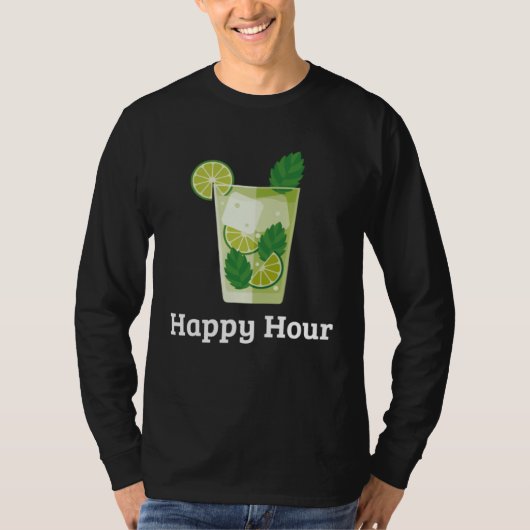 Happy Hour Mojito  Cocktail Drinking Cinco de Mayo Tシャツ (正面)