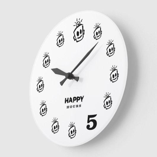HAPPY Hours Wall Clock ラージ壁時計 (傾斜)