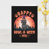 Happy Howl O Ween 2021 Black Lab カード (黄色い花)