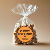 Happy Howl-O-Ween Personalized Dog Halloween ラウンドシール