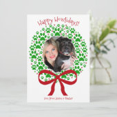 Happy Howlidaysおもしろいポープリントリース写真 シーズンカード (スタンド正面)