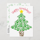 Happy Howlidaysおもしろい犬の恋人のポープリント写真 シーズンポストカード (正面/裏面)