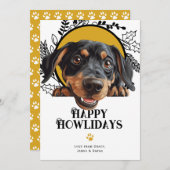 Happy Howlidaysオーストリアのブラックとタンクリスマス シーズンカード (正面/裏面)