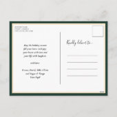 Happy Howlidaysグリーン書道ペットの写真 シーズンポストカード (裏面)