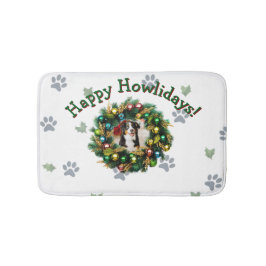 Happy Howlidaysフォトイメージ バスマット