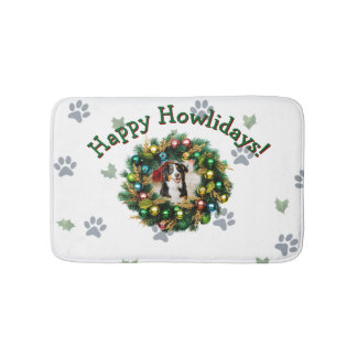 Happy Howlidaysフォトイメージ バスマット