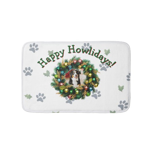 Happy Howlidaysフォトイメージ バスマット (正面)