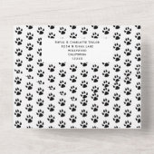 Happy Howlidaysフォトコラージュ犬クリスマスカード オールインワン招待状 (裏面)