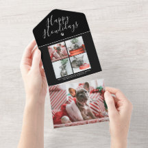 Happy Howlidaysフォトコラージュ犬クリスマスカード