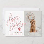 Happy Howlidaysポーペットドッグクリスマスフォト シーズンカード (正面)