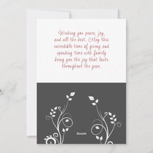 Happy Howlidays灰色の葉の犬の名前の写真 シーズンカード (裏面)