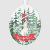 Happy Howlidays英語ポインタークリスマス オーナメント (正面)