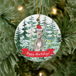 Happy Howlidays アイルランド・ウルフ・ハウンド クリスマス オーナメント