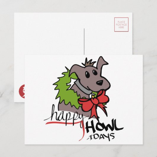 Happy Howlidays – パピー – はがき (正面/裏面)