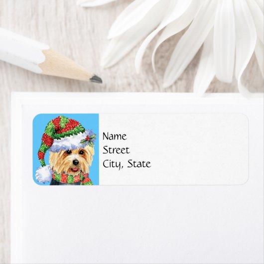 Happy Howlidays Australian Terrier Label ラベル (インサイチュ)