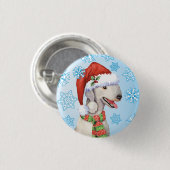 Happy Howlidays Bedlington Terrier Button 缶バッジ (正面&裏面)