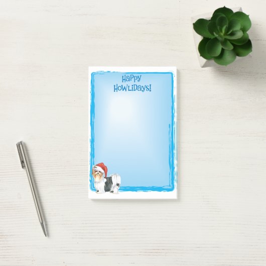 Happy Howlidays Biewer Terrier Post-it Notes ポストイット (オフィス)